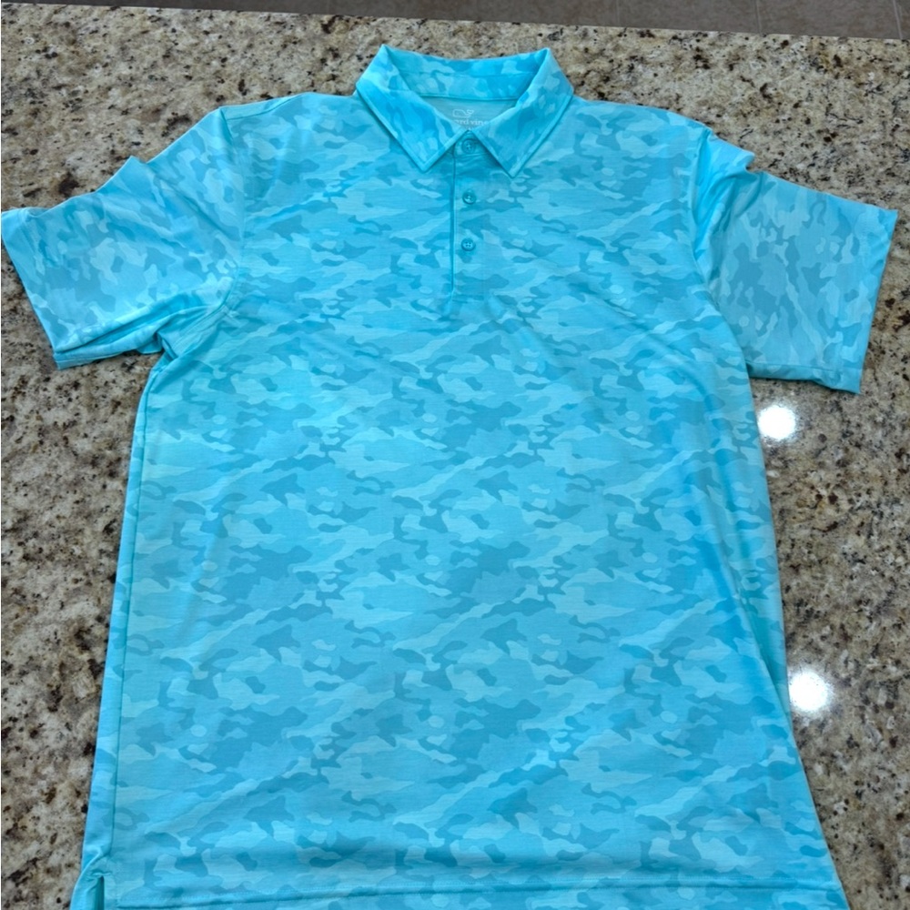 Vineyard Vines Light Blue Camouflage Polo Shirt